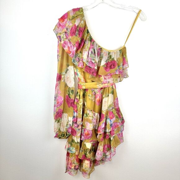 NWT ROCOCO SAND Avar Belted One Shoulder Dress in Ochre Women’s Size XS - Picture 10 of 16